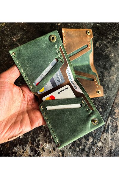 zarif atölye Milano Handmade Leather Wallet Card Holder Portfolio