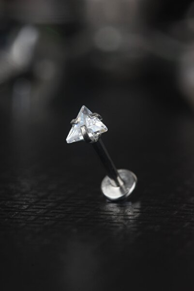 depozoom Cerrahi Çelik Kıkırdak Tragus Helix Zirkon Taş Labret Piercing