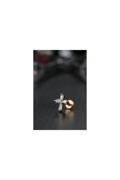 depozoom Cerrahi Çelik Kıkırdak Tragus Helix Zirkon Taşlı Labret Hac Piercing...