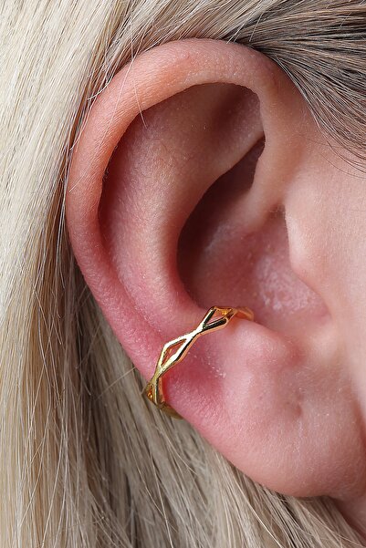 depozoom Altın Kaplama Ayarlanılabilir Sıkıştırılabilir Conch Orbital Earcuff...