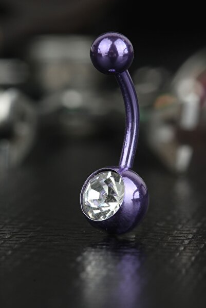 depozoom 316l Cerrahi Çelik Zirkon Taşlı Göbek Piercing