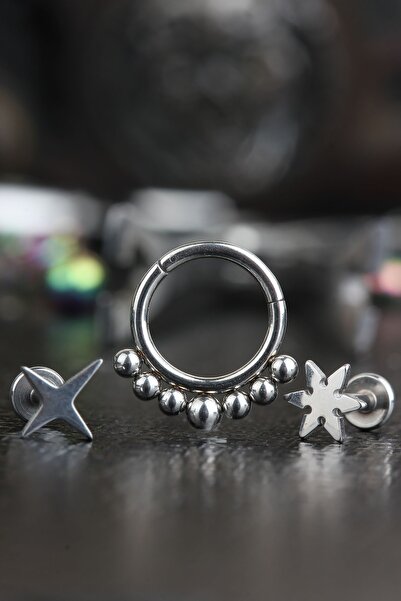 depozoom 316l Cerrahi Çelik Kıkırdak Rook Orbital Helix Set Piercing
