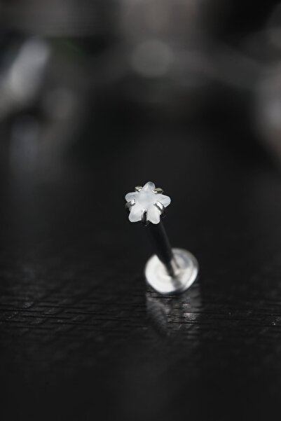 depozoom Cerrahi Çelik Kıkırdak Tragus Helix Zirkon Taş Labret Yıldız Piercing