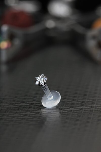 depozoom Zirkon Taşlı Kıkırdak Tragus Helix Uyumlu Yıldız Figür Bioplastik Pi...