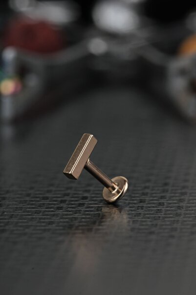 depozoom Cerrahi Çelik Kıkırdak Tragus Helix Labret Dikdörtgen Piercing