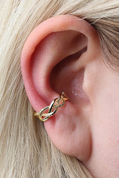 depozoom Altın Kaplama Ayarlanılabilir Sıkıştırılabilir Conch Orbital Earcuff...