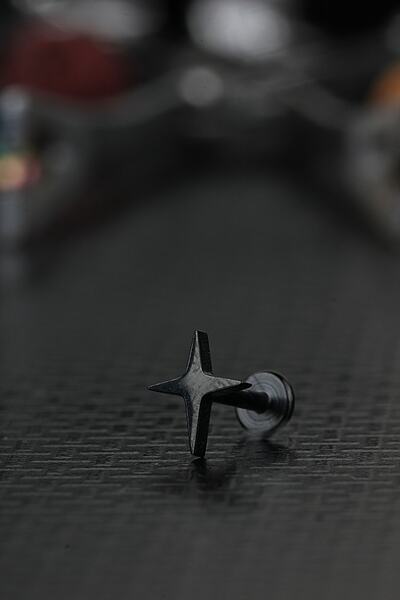 depozoom Cerrahi Çelik Kıkırdak Tragus Helix Labret Kutup Yıldızı Piercing