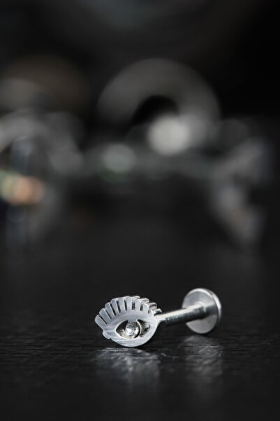 depozoom Cerrahi Çelik Kıkırdak Tragus Helix Zirkon Taş Labret Göz Piercing