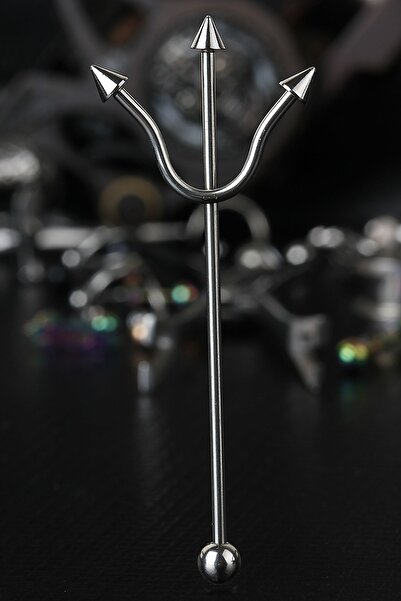 depozoom Cerrahi Çelik Trident Mızrağı Köprü Piercing