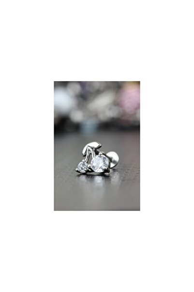 depozoom 316l Cerrahi Çelik Kıkırdak Tragus Helix Zirkon Taş Labret Kiraz Pie...