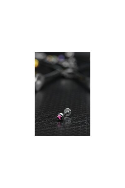 depozoom Cerrahi Çelik Mantar Dudak Piercing 8 Mm