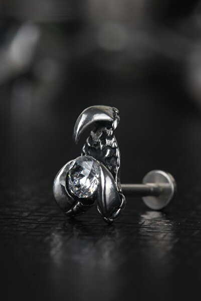 depozoom Cerrahi Çelik Kıkırdak Tragus Helix Zirkon Taş Labret Akrep Piercing