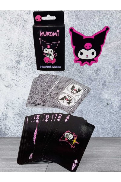 sevgi kırtasiye Kuromi Playing Card Cooked Playing Card Bridge Swamp 52 Playing Cards A-30 with Kuromi Badge Gift
