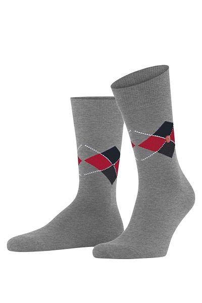 Burlington Herrensocken - King, Bio-Baumwolle, Rautenmuster