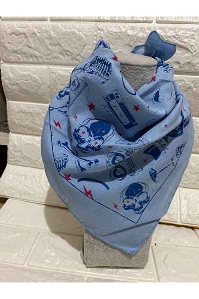 sema aksesuar Eșarfă retro unisex cu craniu cu motiv chitară - Bandană - eșarfă din bumbac cu craniu pentru ciclism