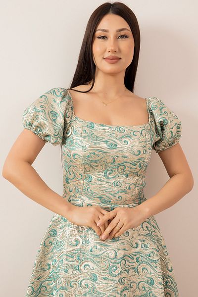 PULLIMM WATERMELON SLEEVE SILVERY DRESS 13410