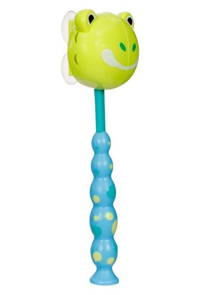 QUEEN AKSESUAR Children's toothbrush set with imported suction cup pot holder cover blue green frog extra soft