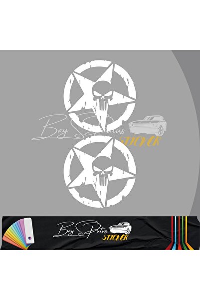 Bay S PLUS 2 Adet Army Star Kuru Kafa Askeri Yıldız Off Road Sticker 10 Cm