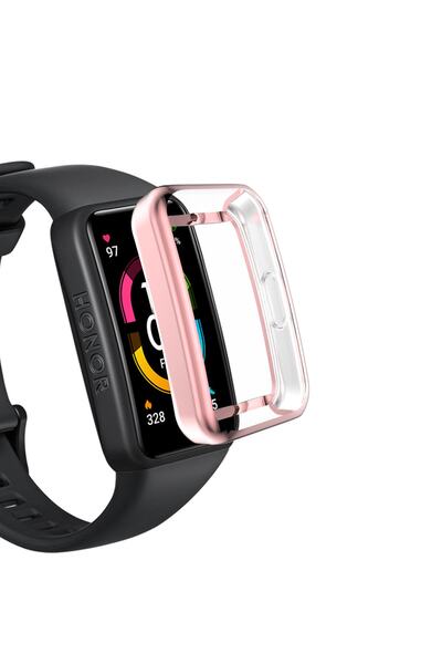 Coverzone Huawei Watch Honor Band 7 ile uyumlu Şeffaf Tam Kapatan Çerceve PC ...