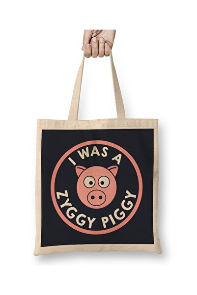 Baskı Dükkanı Bil i Ted Ziggy Piggy tkanina Torba duga Sa ručkom