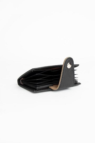 ImPolo Emiliy Black Sand Embossed Pattern Multi-Purpose Unisex Card Holder Size 7x11
