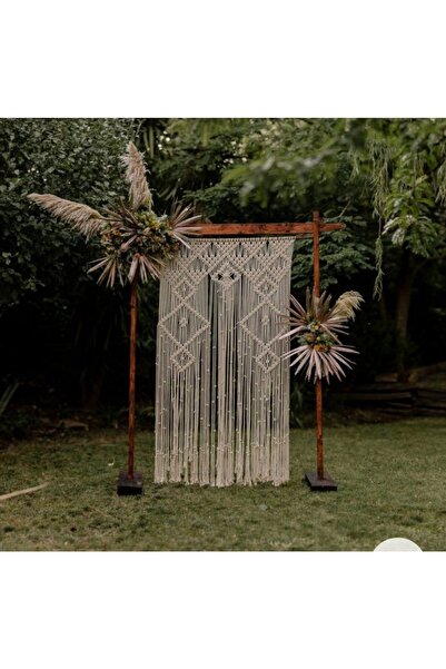 Foksan Deri Makrome Nişan Konsepti Makrome Duvar Süsü (Hediyeler makrome kitap ayracı ve desenli çoraptır)