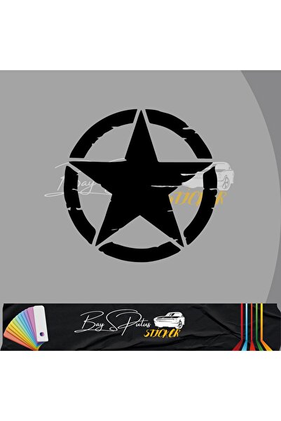 Bay S PLUS Army Star, Askeri Yıldız Off Road Oto Sticker Araba Sticker 20 X 2...