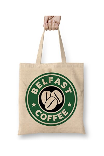 Baskı Dükkanı Belfast kafena krpa Torba duga Sa ručkom