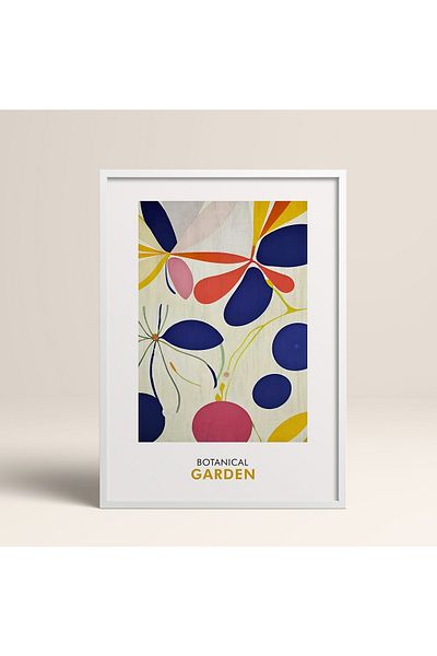 HOMEPACK Tablou cu rame din lemn alb Poster cu rame Decor artistic modern de perete (FLOWER251-WHITE-30X40)