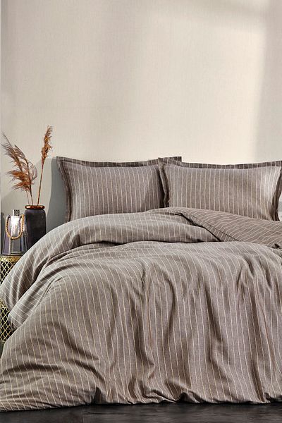 BONJARDİNHOME Σετ παπλωματοθήκης από λινό 100% βαμβακερό διπλό πλυμένο νήμα