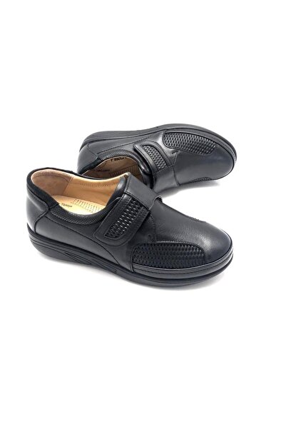 UMUT AYAKKABI Genuine Leather Orthopedic Velcro Women's Mother Shoes