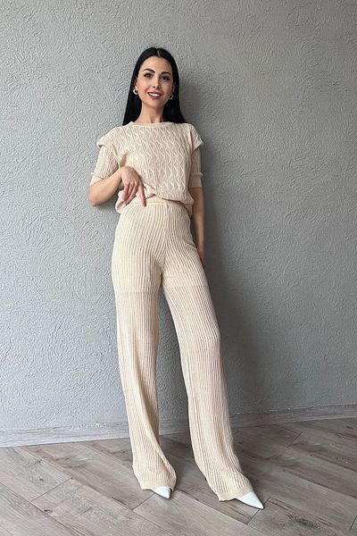 Seda Yalçın Atelier Beige Perforated Openwork Double Design Set