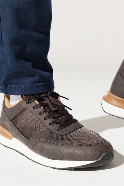 AC&Co / Altınyıldız Classics Ανδρικά παπούτσια με άνετη σόλα, καφέ με κορδόνια, casual sneaker