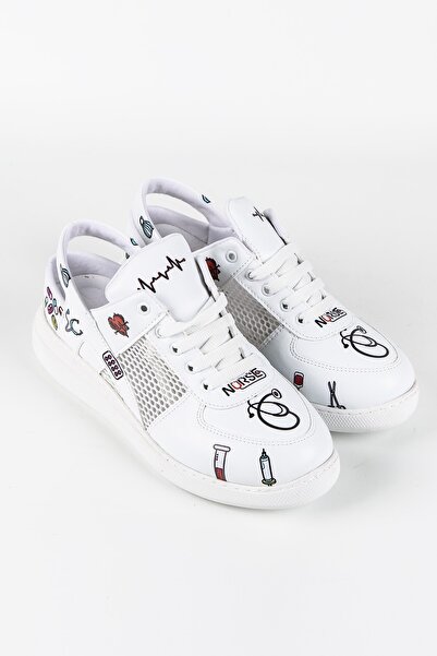 TERLİKSABO Hemşire Steteskop Desen Sneaker Arkadan Bantlı