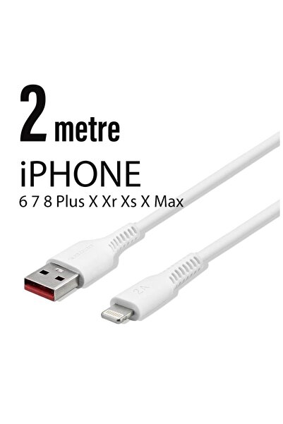 Subzero Iphone Uyumlu 5 6 7 8 Plus X Xr Xs X Max 2 Metre 2.0 A Beyaz Hızlı Şa...