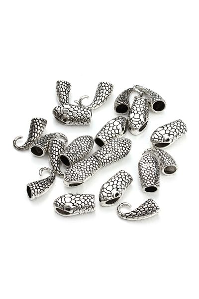 ElifceByÖzlem Snake Head Prisoner And Leather Cover Silver 7 Mm