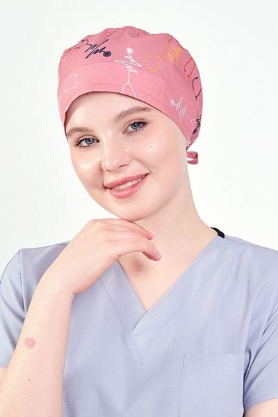 Owlet Medikal غطاء رأس جراحي منقوش بسماعة طبية كبيرة