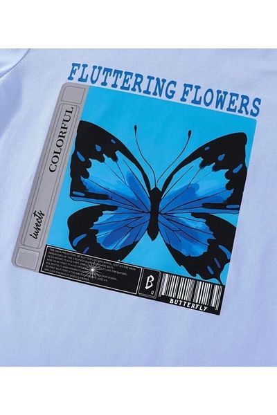 Keywest Tricou pentru copii oversize cu imprimeu cu flori cu flori