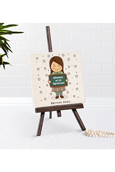 Bk Gift Kişiye Özel Dünyanın En iyi Öğretmeni Şovaleli Doğal Taş-17