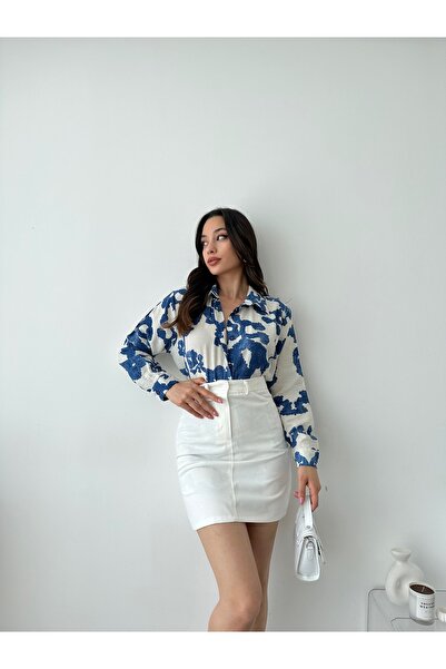 AÈC PRIVÈ Γυναικείο βαμβακερό πουκάμισο με σχέδιο 8788