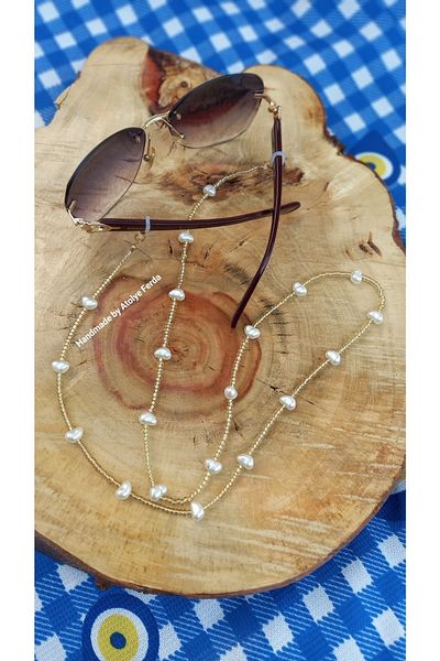 Atolye Ferda Glasses Strap with Pearl Detail Glasses Strap