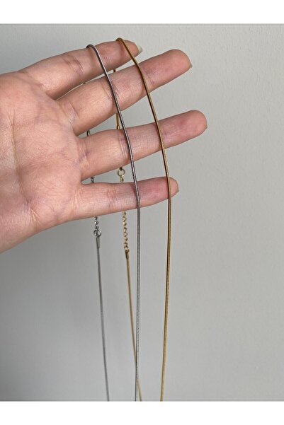 Owentis سلسلة ذيل ثعلب فضية أنيقة صغيرة 60 سم - لا تشويه -