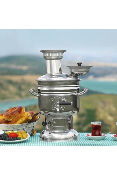 Shesh بوزنلر كروم ساموفار بالفحم 4 لتر. حقيبة تاسيما مع Ks 11.