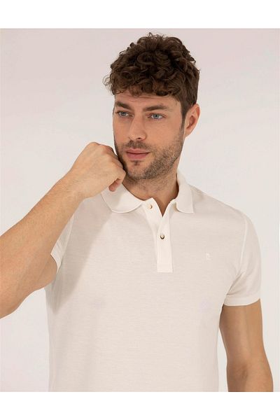 Pierre Cardin Μπλουζάκι Polo Neck White Slim Fit