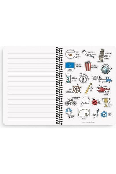 KESKİN COLOR Feeling Things 18.5x25 80 Sheets Striped Spiraled Cardboard Cover CURVES