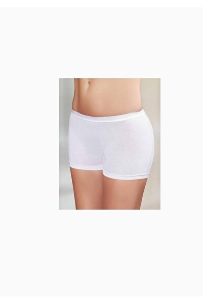 Şahinler Kadın Beyaz Likralı Boxer Şort Yeni Sezon (6 Adet Ekonomik Paket)