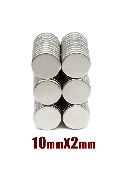 Hdg 100 adet 10x2 mm GÜÇLÜ YUVARLAK NEODYUM MIKNATIS MAGNET Buzdolabı Mıknatısı