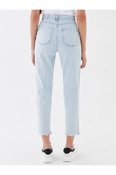 LC Waikiki Pantaloni de damă Mom Fit cu detaliu rupt