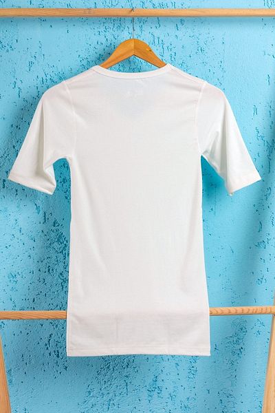 BSM Θερμικό σώμα Unisex Viloft Ecru με κοντό μανίκι V-λαιμόκοψη