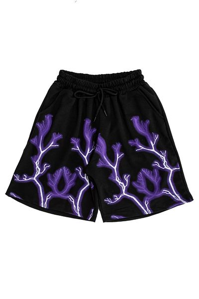Bak Moda Μαύρο σορτς Unisex με στάμπα Lightning v2